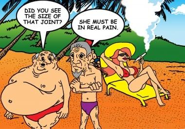 I will create any humorous comic strip or cartoon