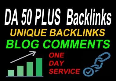 I Will Do 50 Plus DA With 42 Unique Backlinks