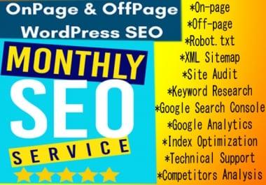 I will provide Top Monthly SEO Service high ranking in google