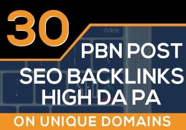 30 High Quality PBN Backlinks with High +DR 40+