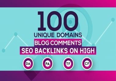 do 100 blog comments unique Domains SEO backlinks