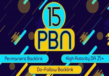 I will Build 15 Permanent Dofollow PBN Backlinks High DA Authority Websites