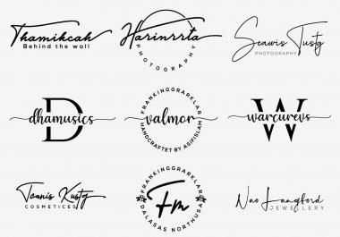 I will design signature logo in 1 day