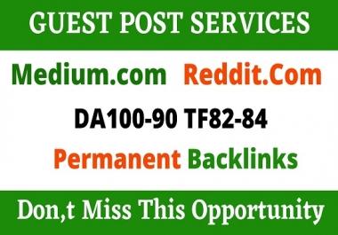 Write And Publish 2 Guest Post On Reddit. com,  Medium. com