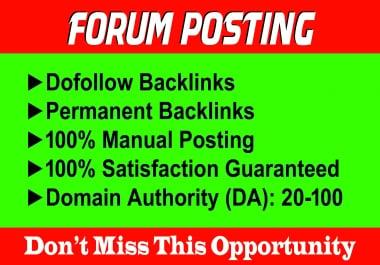 Manually 50 Forum Posting SEO Backlinks for Google Ranking