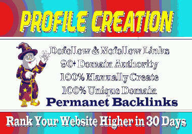 I will provide 30 high authority profile backlinks