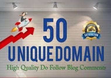 I will provide 50 backlinks unique domain Do follow blog comments