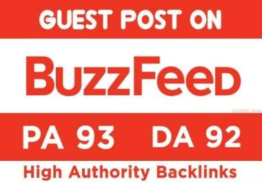 Publish a Guest Post on Buzzfeed. com with 1 backlinks and article Included