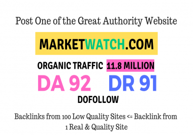 I will publish your article on Marketwatch. com