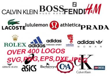 Fashion Brand Logos in SVG, EPS, PNG, DXF, JPEG,  Formats 4000 Pre Made Designs Mega Pack