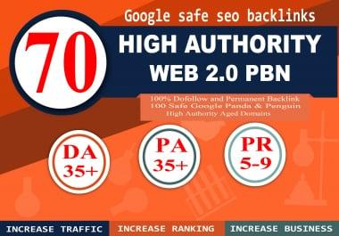 I Will Do Provide DA 35+ PA 35+ web2.0 70 pbn in unique 70 site