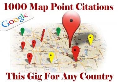 I will do 1000 google map point citations for pr9 local seo business