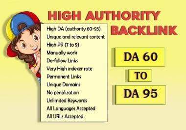 I will do 40 high Authority and most effective backlinks with quality articles