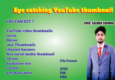 I will create eye catching YouTube, social media thumbnails