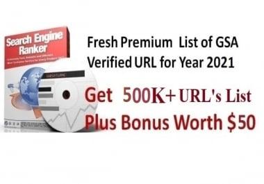 I will sell 500k May 2021 gsa ser verified urls list