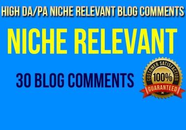30 Niche Relevant BLog Comment All Low OBL