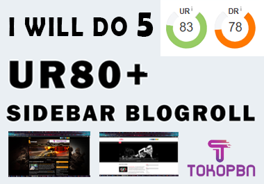 I will do 5pcs UR 80+ PBN Sidebar Blogroll