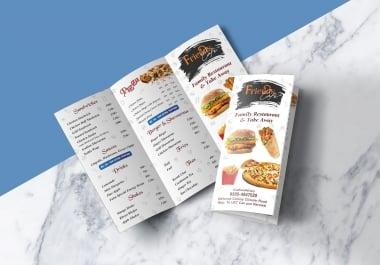I will design professionally food,  restaurant,  menu,  ready to print