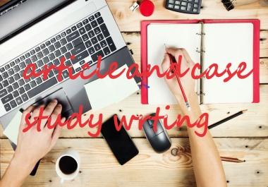 I will write articles and case studies related to business and finance