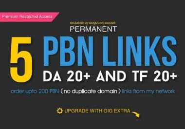 create 5 permanent high da pbn backlinks