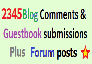 2345 posts including Guest posts,  Forum & Blog comment posts based on Keywords