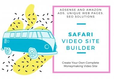 Safari Video Site Builder,  create your own money making site