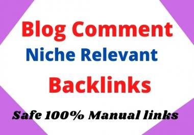 Create 50 niche relevant manual blog comment backlinks