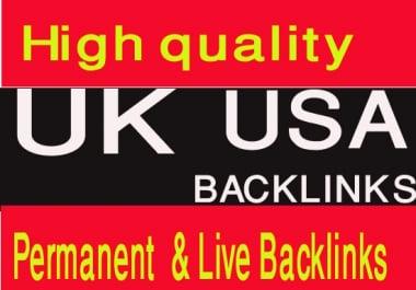 Create 50 permanent 15 UK,  & 35 USA dofollow backlinks HIGH PR SITES
