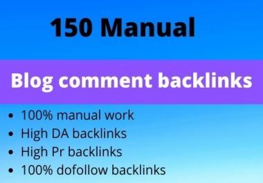 Create 150 blog comment manual Backlinks