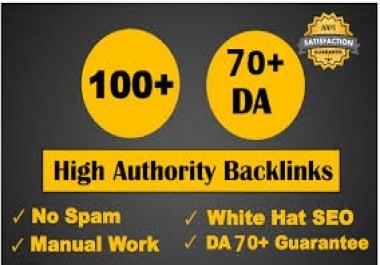 Create 100 high authority with high da seo dofollow backlinks