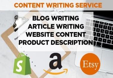 I will write 1000 words article writing/content writing/blog writing in any topic.
