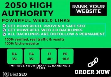 2050+web2.0 Backlink in your website homepage with HIGH DA/PA with unique websites