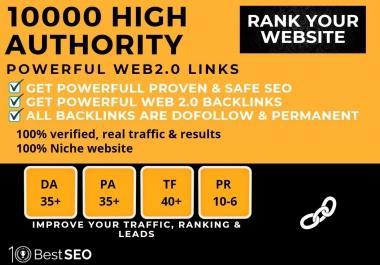 10000+web2.0 Backlink in your website homepage with HIGH DA/PA with unique websites