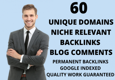 Increase your website visitors very fast with our 60 manual niche relevant blog comments backlinks