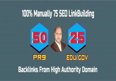 50 PR9 + 25 EDU GOV Backlinks From HQ Domains For Boost SEO Ranking