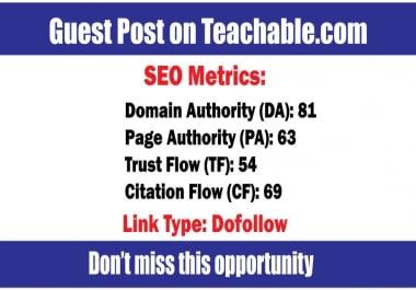 Guest Post on Teachable DR90,  DA81 - DoFoIIow Link