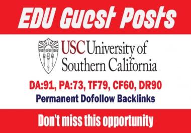 Edu Guest Post On USC - DA91 & DR90 - DoFollow Link