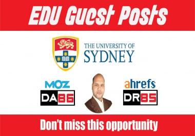 EDU Guest Post on University of Sydney - DA86,  DR85 - DoFoIIow Link