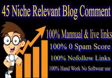I Will Do 45 No-follow Niche Blog comments High Quality Back links