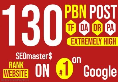 SEO services - Get 130 PBNs Extremely high DR TF DA high quality Homepage Do-follow Backlinks