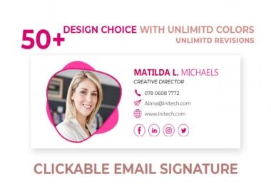 I will create professional clickable email signature