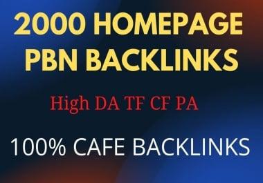 Build 2000 High PA DA TF CF Homepage PBN Backlinks Google Rank