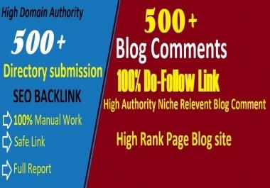 I will create 500 Directory Submission and 500 Blog comment