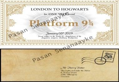 Harry Potter Personalized Hogwarts acceptance letter, Knight bus ticket and etc. For everyone