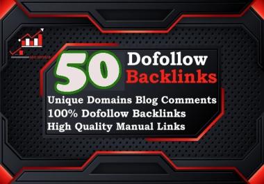 I will create 50 dofollow backlinks blog comments for website