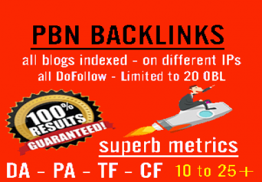 I will Do 250 Powerful Homepage PBN links with extremely high Tf Cf Da Pa