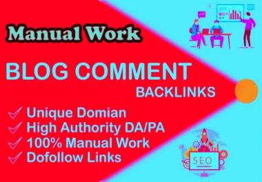 I will provide 50 blog comment dofollow backlink seo