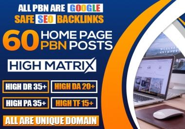 I Will Do 60 High Quality DA DR TF PBN Homepage Backlinks Permanent Posts