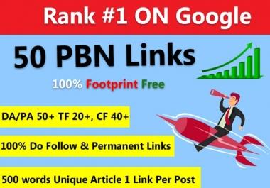 I will build 50 pbn post top quality backlinks and google ranking on high metrics sites