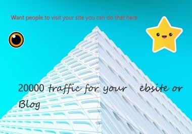 Real Organic Traffic 20.000 Through Social Media and Google To your Website